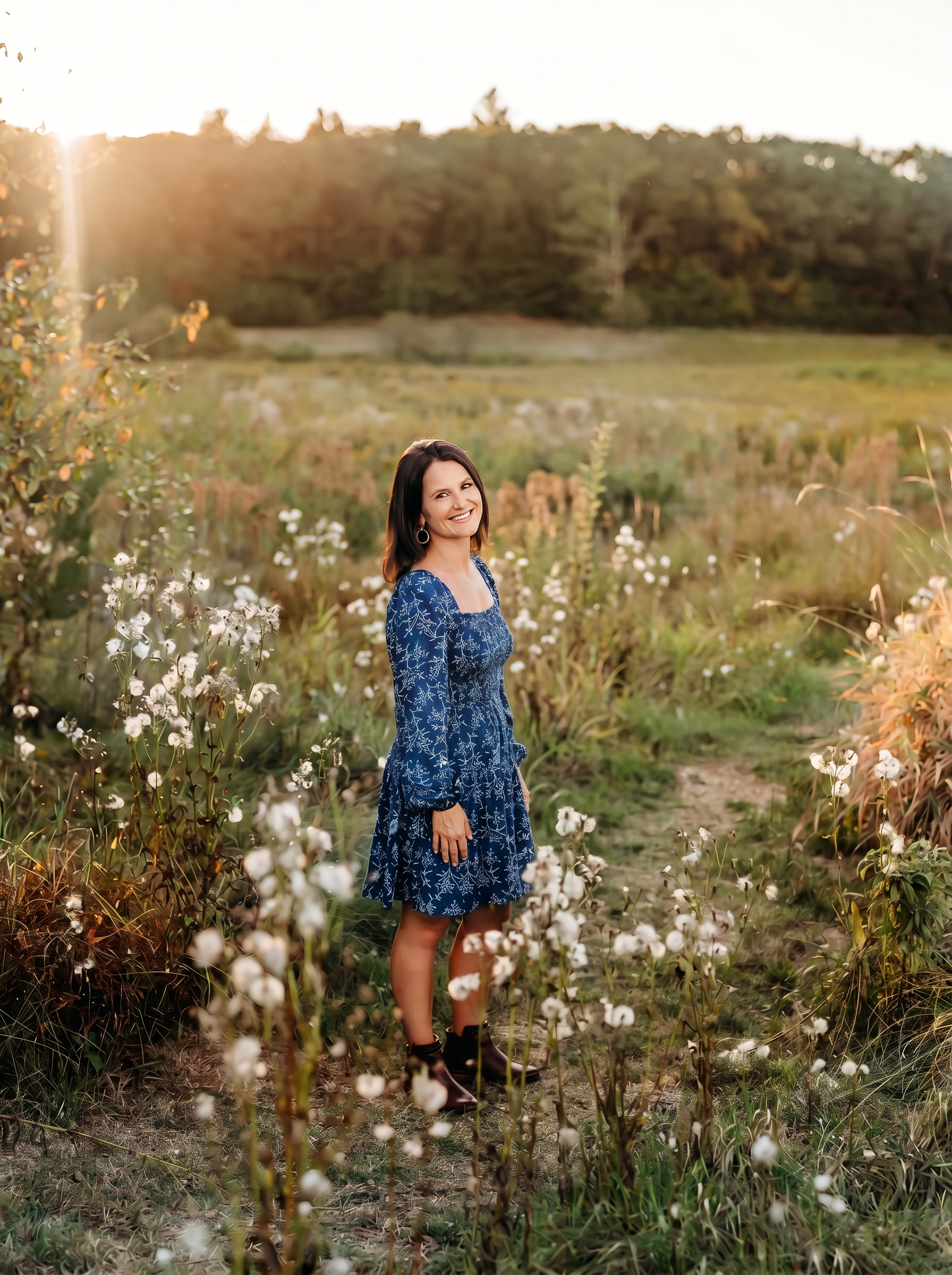 Amy Yale in a sunlit meadow